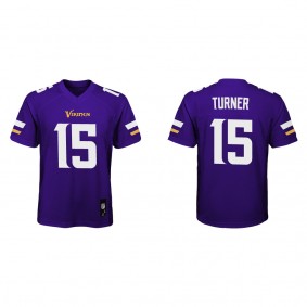 Youth Dallas Turner Minnesota Vikings Purple Game Jersey