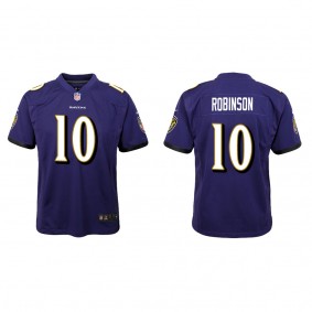 Youth Baltimore Ravens Demarcus Robinson Purple Game Jersey