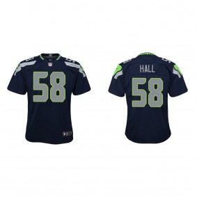 Youth Seattle Seahawks Derick Hall College Navy 2023 NFL Draft Game Jersey