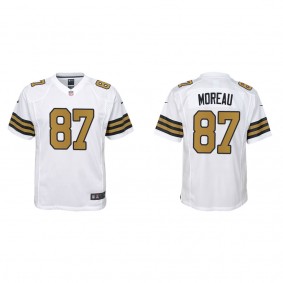 Youth New Orleans Saints Foster Moreau White Alternate Game Jersey