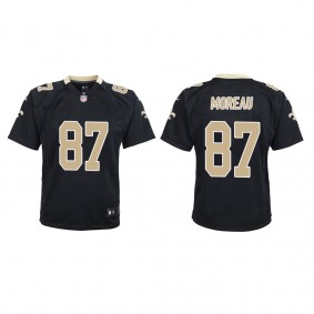 Youth New Orleans Saints Foster Moreau Black Game Jersey