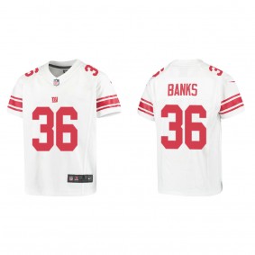 Youth New York Giants Deonte Banks White 2023 NFL Draft Game Jersey