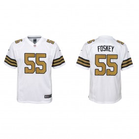 Youth New Orleans Saints Isaiah Foskey White 2023 NFL Draft Alternate Game Jersey