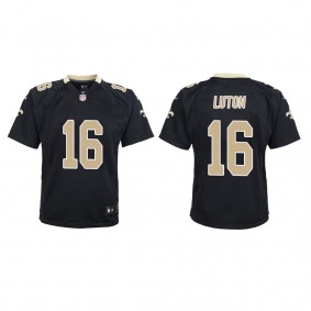 Youth New Orleans Saints Jake Luton Black Game Jersey