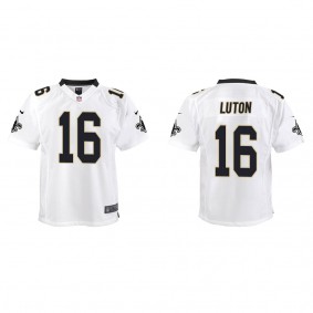Youth New Orleans Saints Jake Luton White Game Jersey