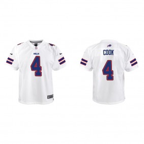 Youth James Cook Buffalo Bills White Game Jersey