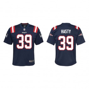 Youth New England Patriots JaMycal Hasty Navy Game Jersey