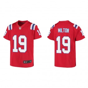Youth Joe Milton New England Patriots Red Game Jersey