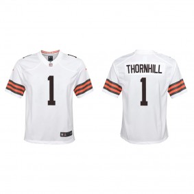 Youth Juan Thornhill Cleveland Browns White Game Jersey