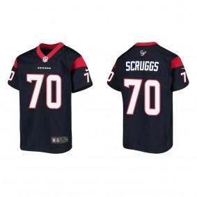 Youth Houston Texans Juice Scruggs Navy 2023 NFL Draft Game Jersey