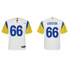 Youth KT Leveston Los Angeles Rams White Alternate Game Jersey