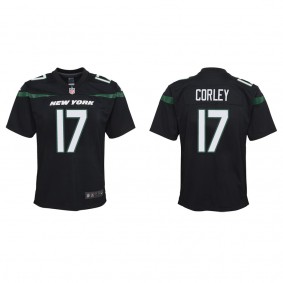Youth Malachi Corley New York Jets Black Game Jersey