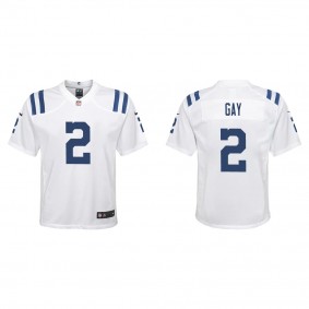 Youth Matt Gay Indianapolis Colts White Game Jersey