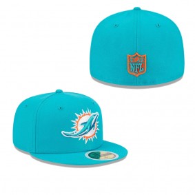 Youth Miami Dolphins Aqua Main 59FIFTY Fitted Hat