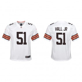 Youth Michael Hall Jr. Cleveland Browns White Game Jersey