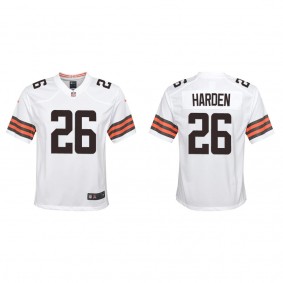 Youth Myles Harden Cleveland Browns White Game Jersey