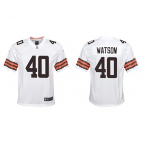 Youth Nathaniel Watson Cleveland Browns White Game Jersey