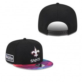 Youth New Orleans Saints Black 2023 NFL Crucial Catch 9FIFTY Snapback Hat