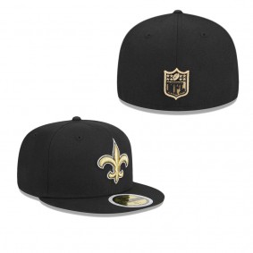 Youth New Orleans Saints Black Main 59FIFTY Fitted Hat