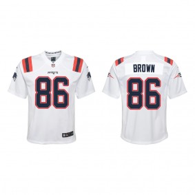 Youth New England Patriots Pharaoh Brown White Game Jersey