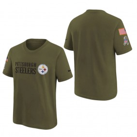 Youth Pittsburgh Steelers Olive 2022 Salute To Service Legend T-Shirt