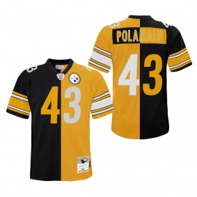 Youth Pittsburgh Steelers Troy Polamalu Mitchell & Ness Black Gold Split Legacy Jersey