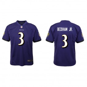 Youth Baltimore Ravens Odell Beckham Jr. Purple Game Jersey