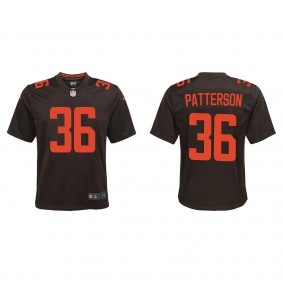 Youth Cleveland Browns Riley Patterson Brown Alternate Game Jersey