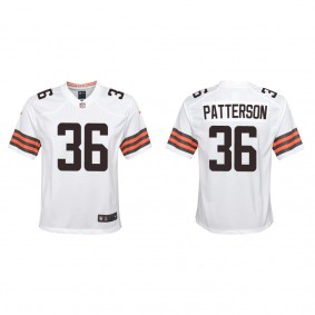 Youth Cleveland Browns Riley Patterson White Game Jersey
