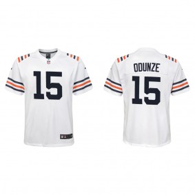Youth Rome Odunze Chicago Bears White Classic Game Jersey