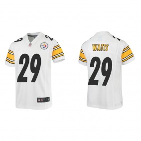 Youth Ryan Watts Pittsburgh Steelers White Game Jersey
