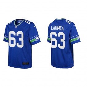 Youth Sataoa Laumea Seattle Seahawks Royal Throwback Game Jersey