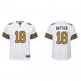 Youth Spencer Rattler New Orleans Saints White Alternate Game Jersey