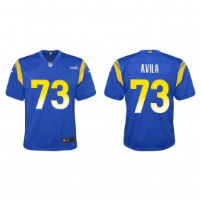 Youth Los Angeles Rams Steve Avila Royal 2023 NFL Draft Game Jersey