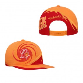Youth Tampa Bay Buccaneers Mitchell & Ness Red Orange Spiral Snapback Hat