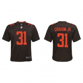 Youth Cleveland Browns Thomas Graham Jr. Brown Alternate Game Jersey