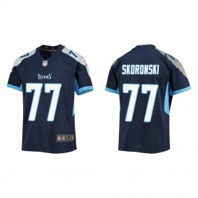 Youth Tennessee Titans Peter Skoronski Navy 2023 NFL Draft Game Jersey