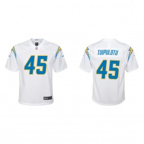 Youth Los Angeles Chargers Tuli Tuipulotu White 2023 NFL Draft Game Jersey