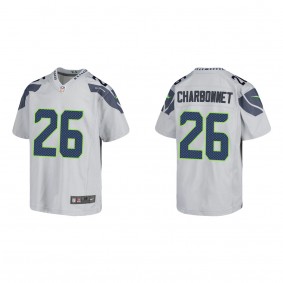 Youth Seattle Seahawks Zach Charbonnet Gray 2023 NFL Draft Game Jersey