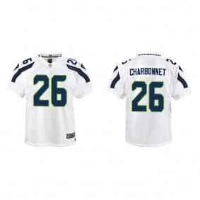 Youth Seattle Seahawks Zach Charbonnet White 2023 NFL Draft Game Jersey